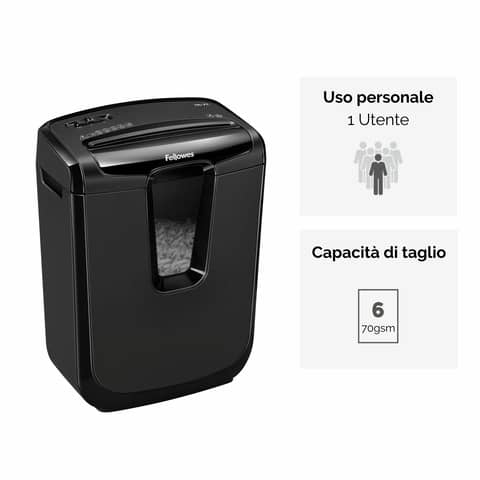 Distruggidocumenti uso personale LX25 - P-4 - 11,5 L - taglio a frammenti 4x37 mm Fellowes Powershred® nero - 4170501